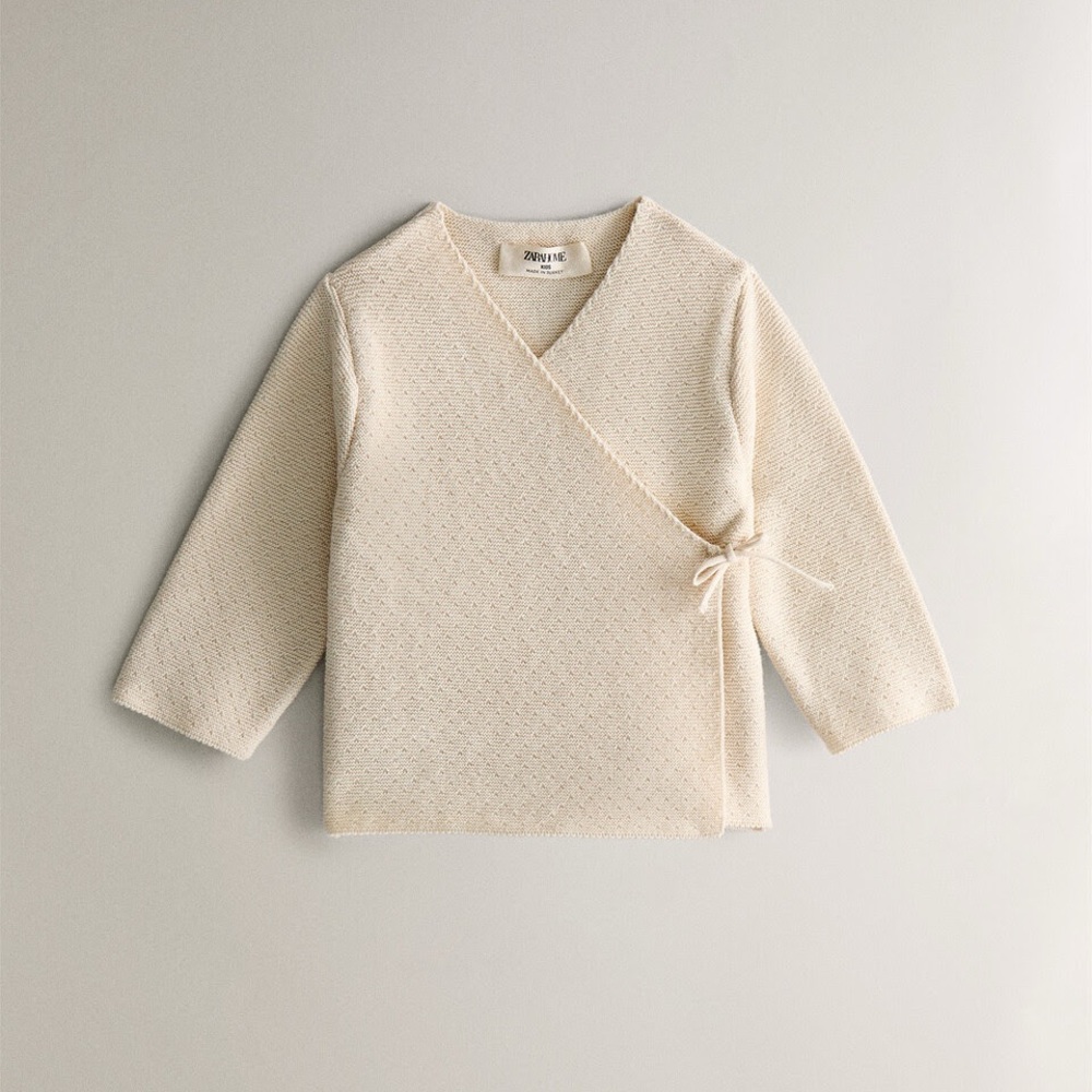 NWOT Zara baby 100% cotton wrap sweater